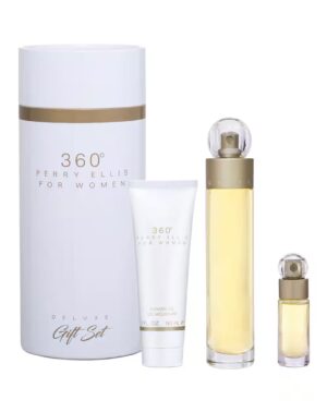 SET PERRY ELLIS 360 WOMAN (3 PC ) 3.4 OZ.EDP / 3.0 GEL / MINI